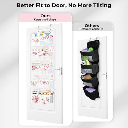 Over the Door Organizer Diaper Toy Nursery Hanging Shelf, Flower
