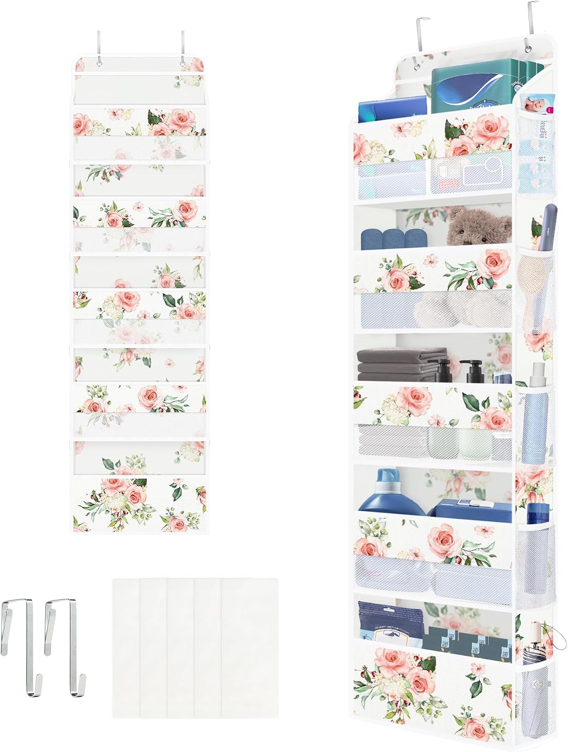 Over the Door Organizer Diaper Toy Nursery Hanging Shelf, Flower
