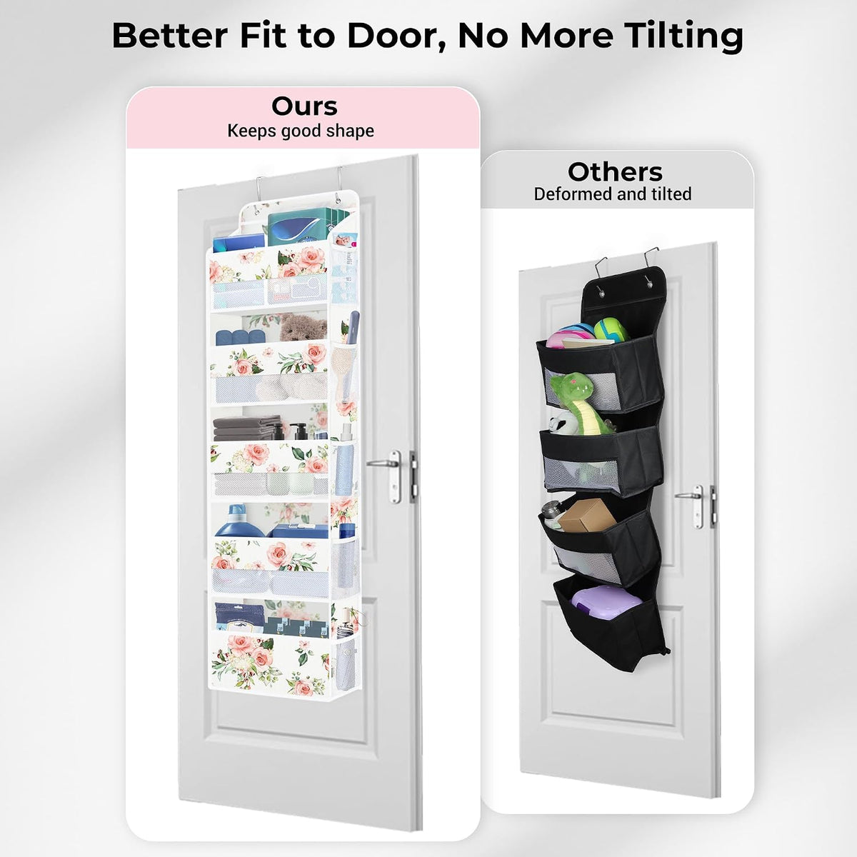 Over the Door Organizer Diaper Toy Nursery Hanging Shelf, Flower