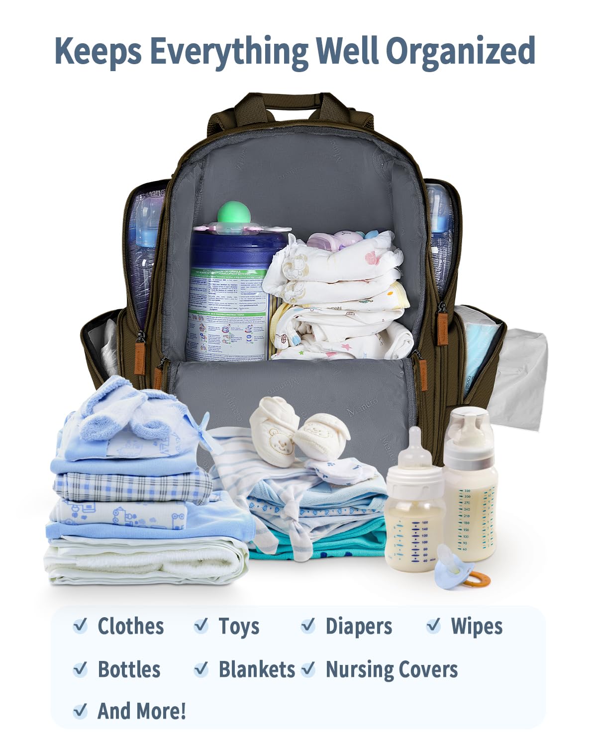 Diaper Bag Backpack, Extra Large Capacity Black Baby Diaper Backpack