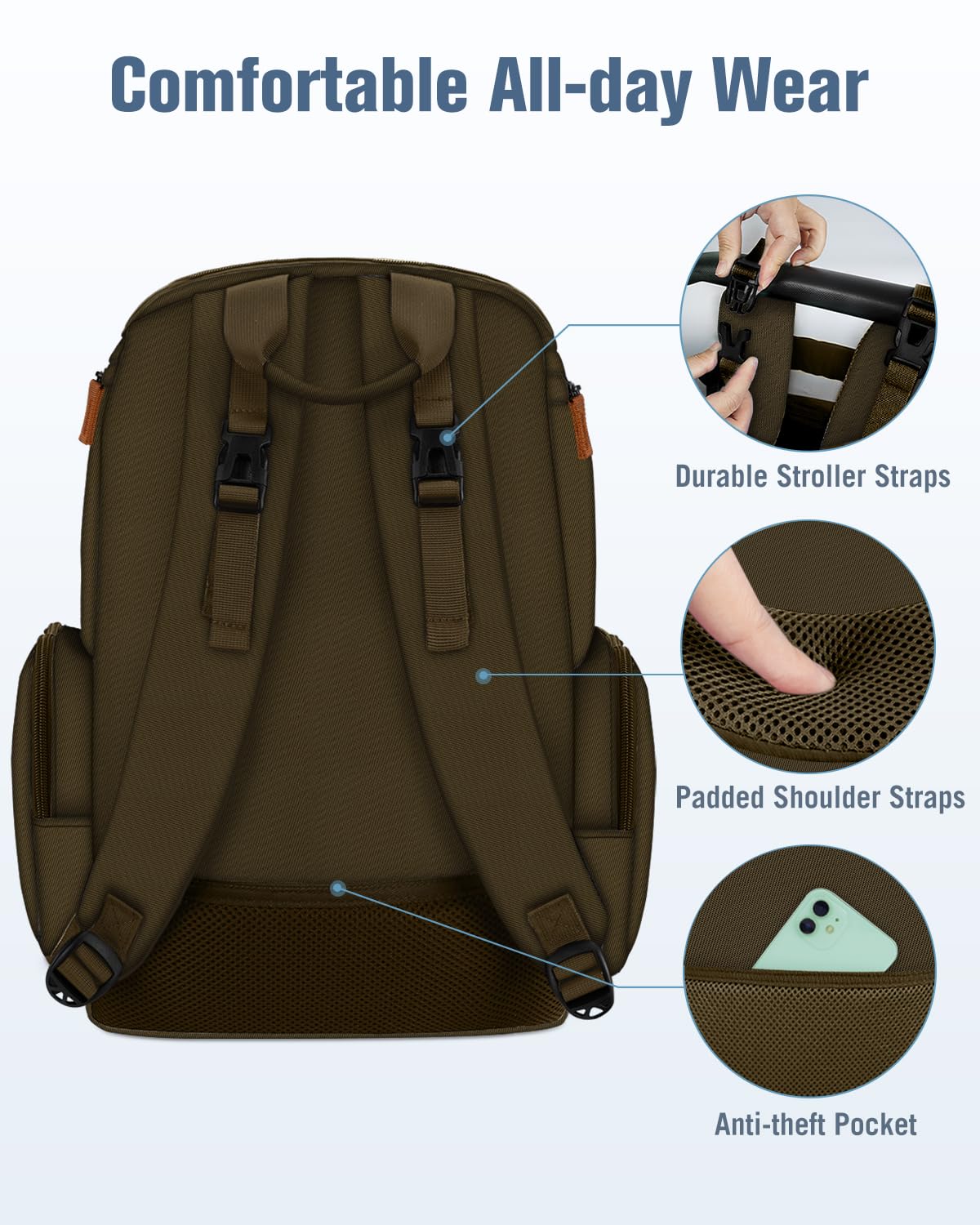 Diaper Bag Backpack, Extra Large Capacity Black Baby Diaper Backpack