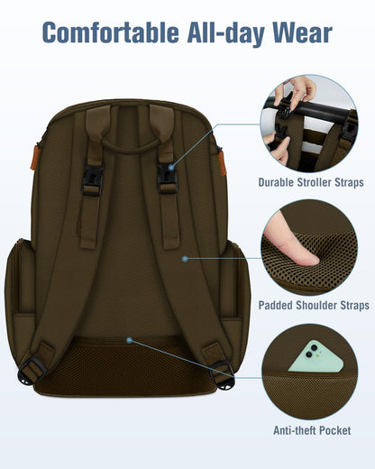 Diaper Bag Backpack, Extra Large Capacity Black Baby Diaper Backpack