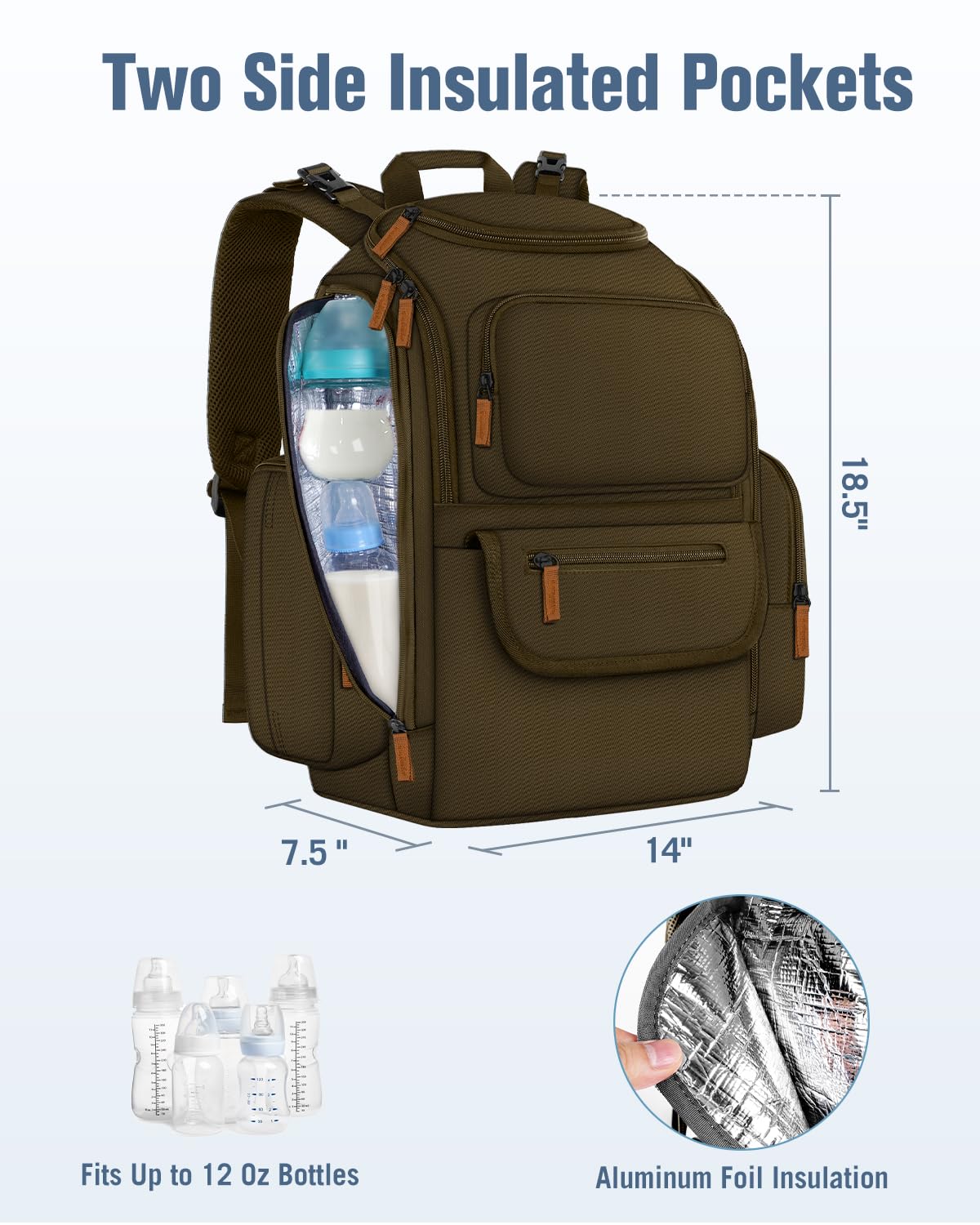 Diaper Bag Backpack, Extra Large Capacity Black Baby Diaper Backpack