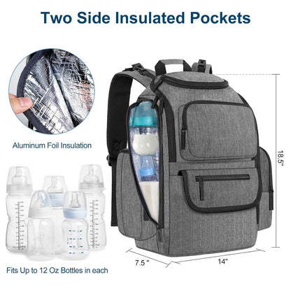 Diaper Bag Backpack, Extra Large Capacity Black Baby Diaper Backpack