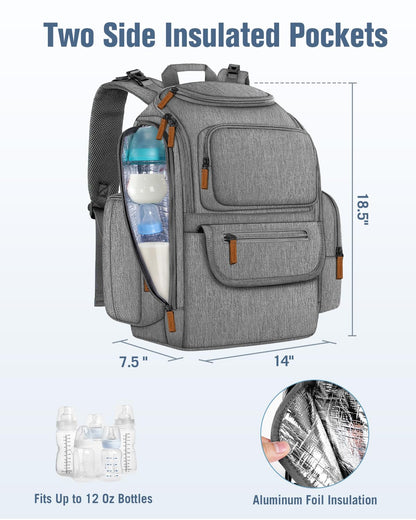 Diaper Bag Backpack, Extra Large Capacity Black Baby Diaper Backpack