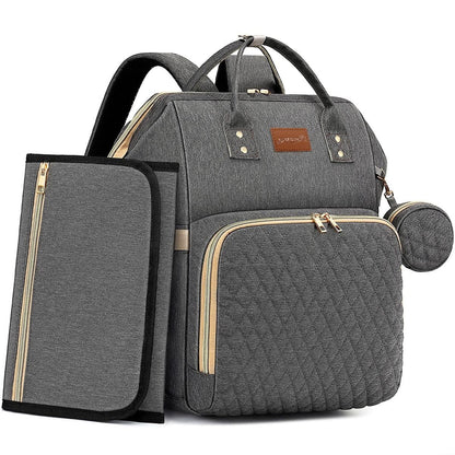 Diaper Bag Backpack with Changing Pad, Pacifier Case, Baby Bag for Boy Girl Toddler - Large, Stylish, Waterproof Travel Quilted Diaper Bag for Mom - Baby Shower - Navy Blue