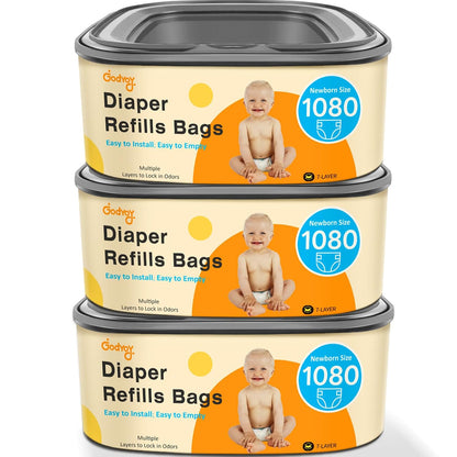 Jumbo Square Diaper Bags Fits Diaper Genie Classic,Compact,Select