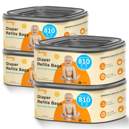 Jumbo Square Diaper Bags Fits Diaper Genie Classic,Compact,Select
