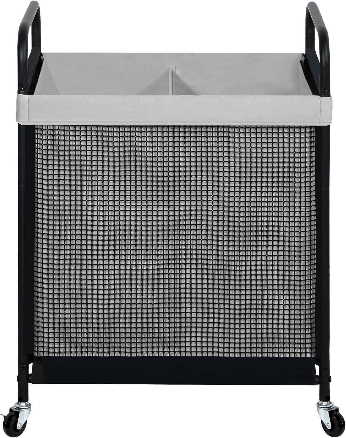 Laundry Hamper 3 Section, 120L Rolling Laundry Sorter Cart with Removable and Washable Liner Bag, Clothes Hamper with Wheels and Metal Handle for Laundry Room and Bedroom, Gray
