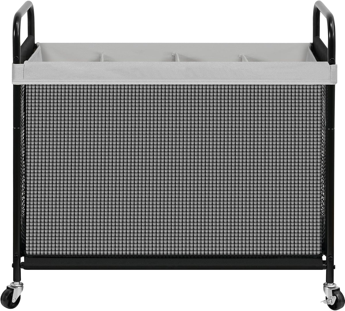 Laundry Hamper 3 Section, 120L Rolling Laundry Sorter Cart with Removable and Washable Liner Bag, Clothes Hamper with Wheels and Metal Handle for Laundry Room and Bedroom, Gray