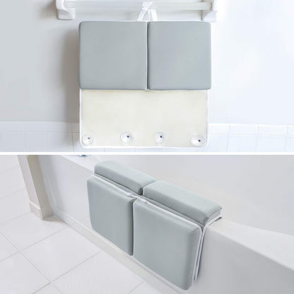Bath Kneeler with Elbow Rest Pad Set, 1.75 inch Thick Kneeling Pad and Elbow Support for Knee Arm Support, Large Bathtub Kneeling Mat with Toy Organizer for Happy Baby Bathing Time, Beige