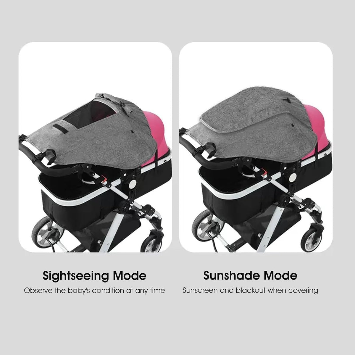 Stroller Sun Shade Stroller Cover for Sun with Viewing Window