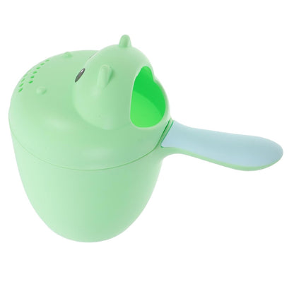 Bath Rinser and Shampoo Rinse Cup for Infants, Hippo Shape, Large Green Water Ladle with Eye Protection, Suitable for Newborns and Shower Bathing