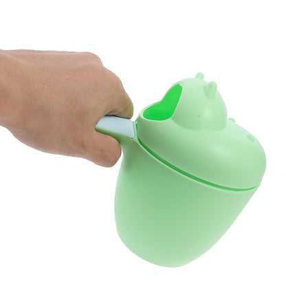 Bath Rinser and Shampoo Rinse Cup for Infants, Hippo Shape, Large Green Water Ladle with Eye Protection, Suitable for Newborns and Shower Bathing