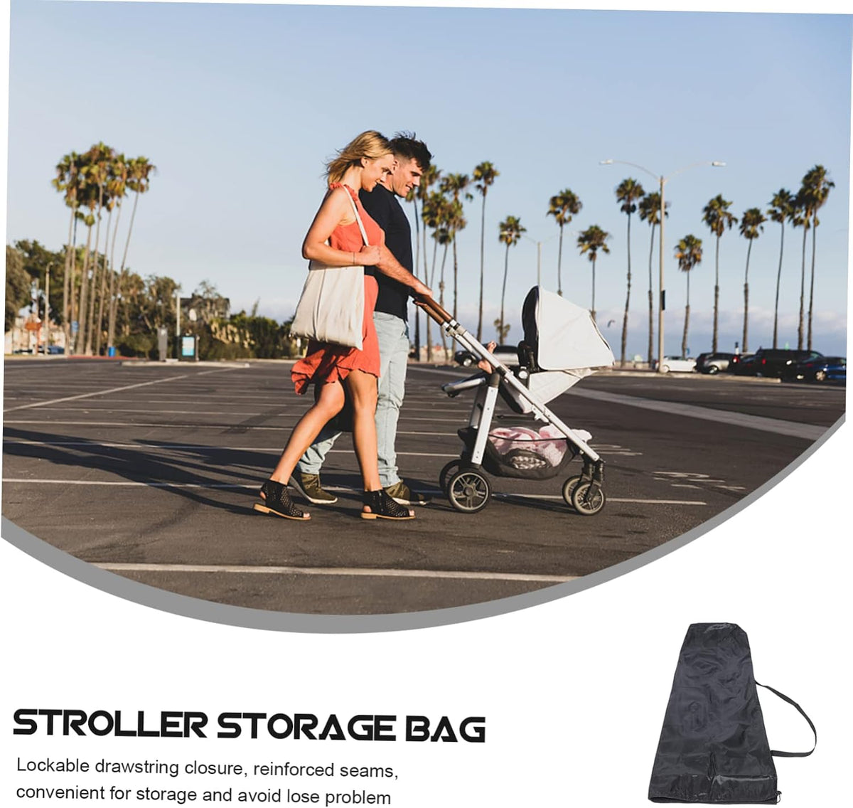 Travel Stroller Bag with Protective Cover for Airplane Gate Check Lightweight Stroller Carrying Bag with Two Shoulder Straps and Includes Inner Storage Pouch