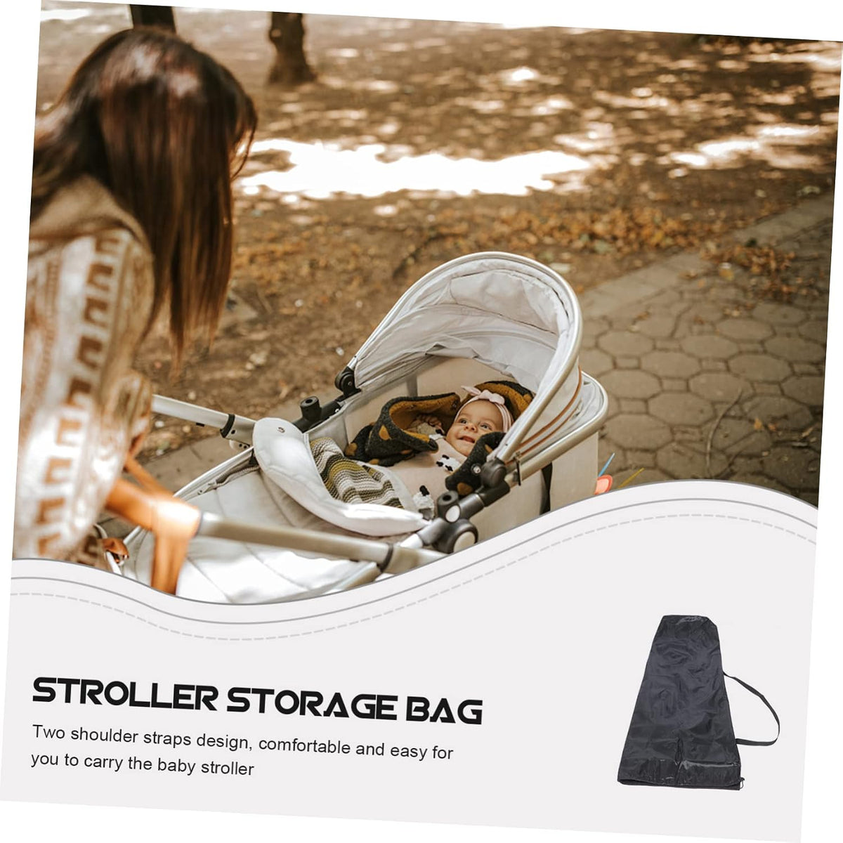 Travel Stroller Bag with Protective Cover for Airplane Gate Check Lightweight Stroller Carrying Bag with Two Shoulder Straps and Includes Inner Storage Pouch