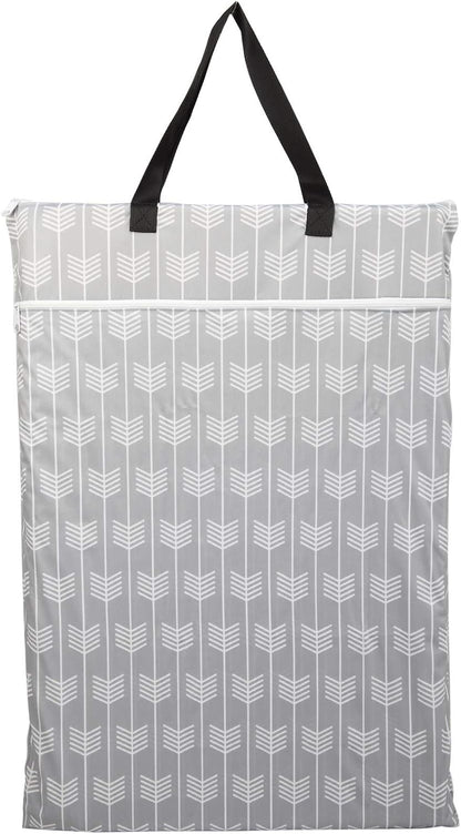 1 Large Hanging Wet Bag Laundry Pail Bag Reusable Washable (Silver Foliage)