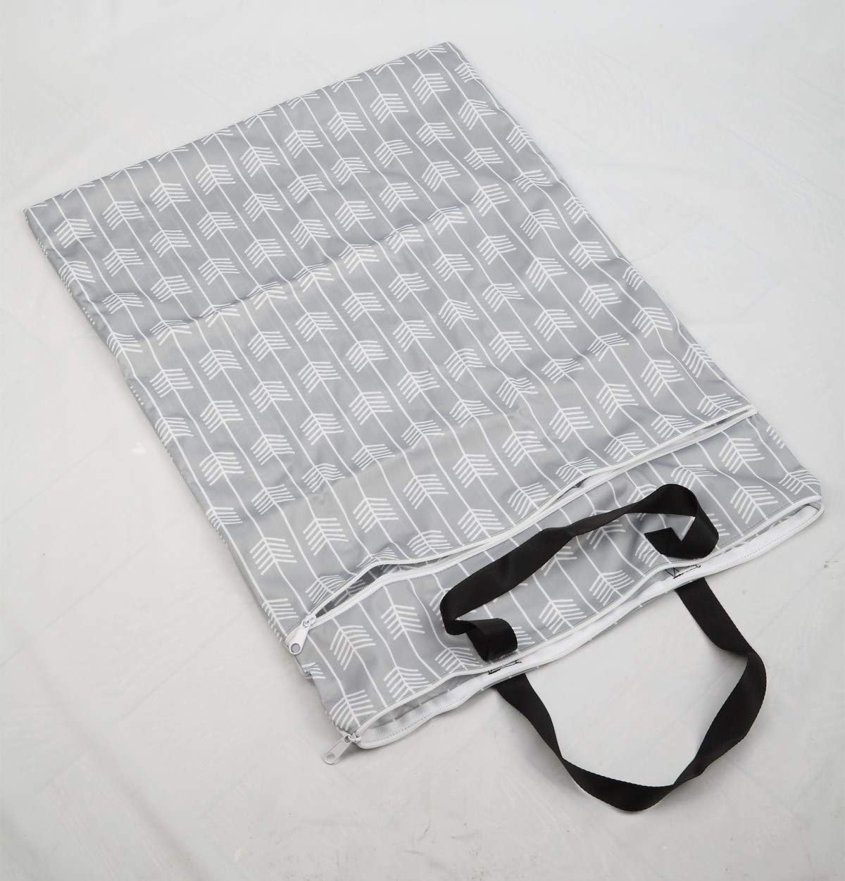 1 Large Hanging Wet Bag Laundry Pail Bag Reusable Washable (Silver Foliage)