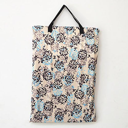 1 Large Hanging Wet Bag Laundry Pail Bag Reusable Washable (Silver Foliage)