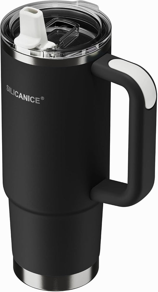For Iced Coffee & Smoothies – Never Drink from a Moldy Lid Again: 20oz Hygienic Tumbler, 100% Leakproof Lid & Removable Foldable Spout. Reinforced Base, Fits Cup Holders - Cream