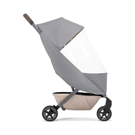 AER+/2 Buggy Rain Cover - Windproof & Waterproof Winter Stroller Accessory - Clear Baby Travel Weather Shield for Sun, Dust, and Snow Protection - Compact and Easy Storage - Grey