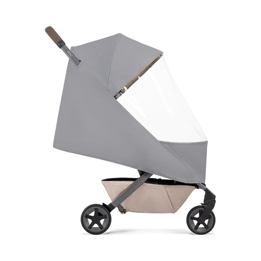 AER+/2 Buggy Rain Cover - Windproof & Waterproof Winter Stroller Accessory - Clear Baby Travel Weather Shield for Sun, Dust, and Snow Protection - Compact and Easy Storage - Grey