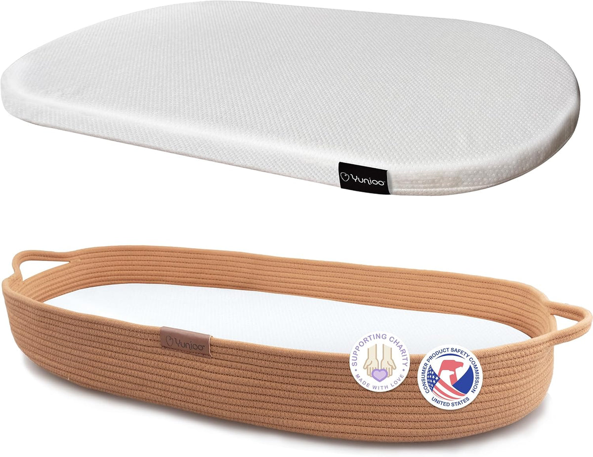Baby Changing Basket, Portable Diaper Changing Pad, Moses Basket for Newborns, Changing Table Topper for Baby Nursery, Waterproof Travel Pad Cover
