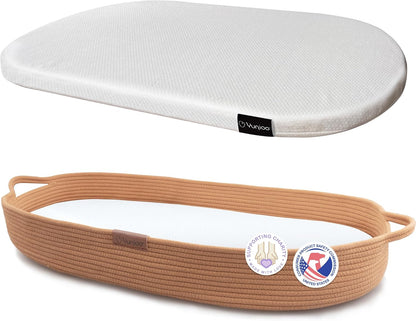 Baby Changing Basket, Portable Diaper Changing Pad, Moses Basket for Newborns, Changing Table Topper for Baby Nursery, Waterproof Travel Pad Cover