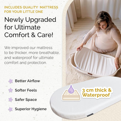 Baby Changing Basket, Portable Diaper Changing Pad, Moses Basket for Newborns, Changing Table Topper for Baby Nursery, Waterproof Travel Pad Cover