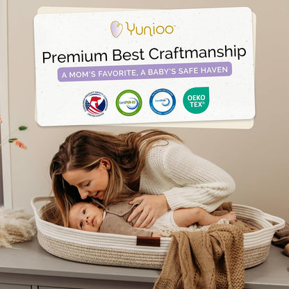 Baby Changing Basket, Portable Diaper Changing Pad, Moses Basket for Newborns, Changing Table Topper for Baby Nursery, Waterproof Travel Pad Cover