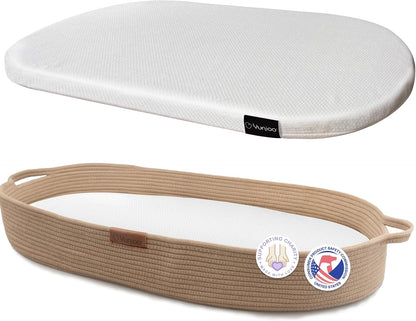 Baby Changing Basket, Portable Diaper Changing Pad, Moses Basket for Newborns, Changing Table Topper for Baby Nursery, Waterproof Travel Pad Cover