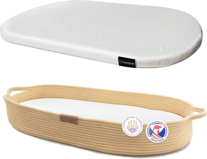 Baby Changing Basket, Portable Diaper Changing Pad, Moses Basket for Newborns, Changing Table Topper for Baby Nursery, Waterproof Travel Pad Cover