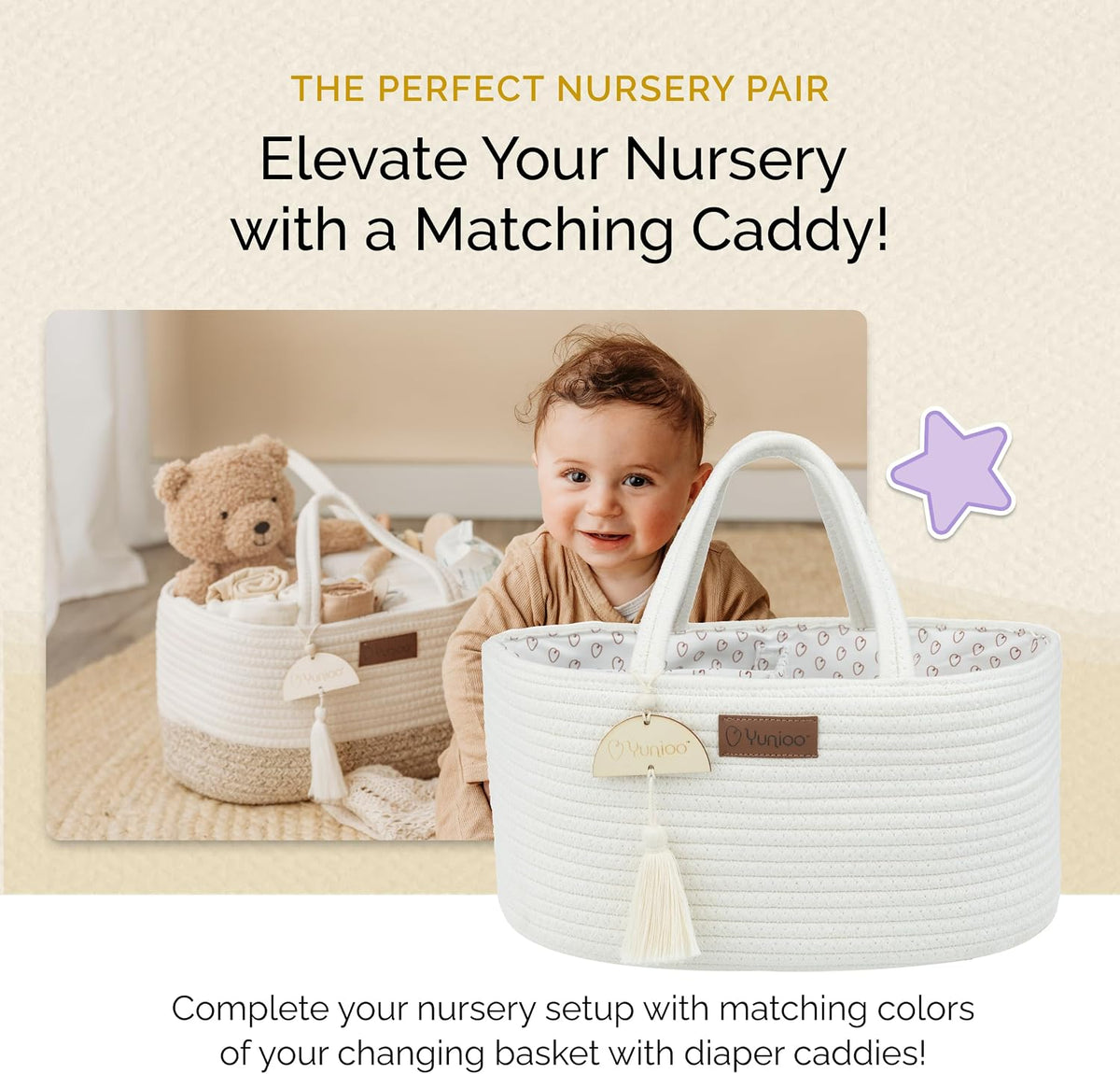 Baby Changing Basket, Portable Diaper Changing Pad, Moses Basket for Newborns, Changing Table Topper for Baby Nursery, Waterproof Travel Pad Cover