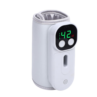 Portable Bottle Warmer Cordless Milk Bottle Heater Rechargeable 18W 8000mAh Constant Temperature Fabric and ABS for Travel Home Night Feeding Parents