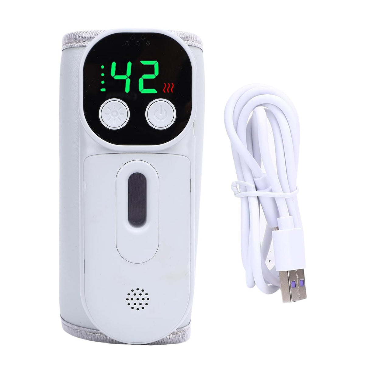 Portable Bottle Warmer Cordless Milk Bottle Heater Rechargeable 18W 8000mAh Constant Temperature Fabric and ABS for Travel Home Night Feeding Parents