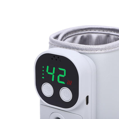 Portable Bottle Warmer Cordless Milk Bottle Heater Rechargeable 18W 8000mAh Constant Temperature Fabric and ABS for Travel Home Night Feeding Parents
