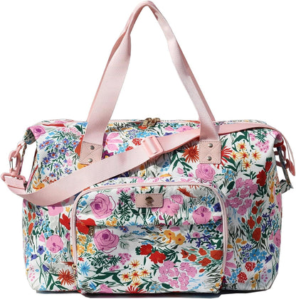 Diaper Bag Tote, Travel Overnight Carry-on Duffel Gym Bag, Multifunction Linen Canvas Dry Wet Maternity weekender