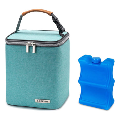 Breastmilk Cooler Bag with Ice Pack Fits 4 Baby Bottles Up to 9 Ounce, Baby Bottle Bag Great for Nursing Mom Daycare