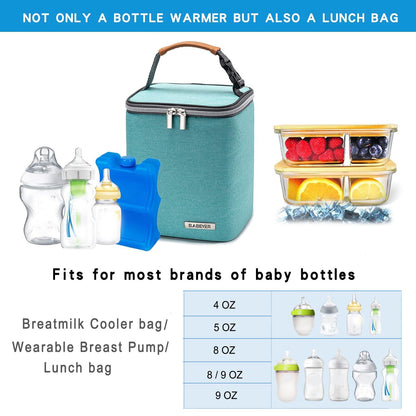 Breastmilk Cooler Bag with Ice Pack Fits 4 Baby Bottles Up to 9 Ounce, Baby Bottle Bag Great for Nursing Mom Daycare