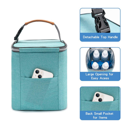 Breastmilk Cooler Bag with Ice Pack Fits 4 Baby Bottles Up to 9 Ounce, Baby Bottle Bag Great for Nursing Mom Daycare