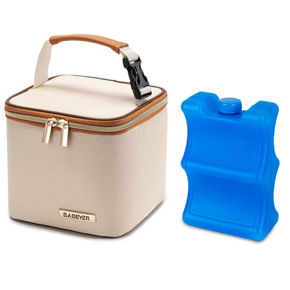 Breastmilk Cooler Bag with Ice Pack Fits 4 Baby Bottles Up to 9 Ounce, Baby Bottle Bag Great for Nursing Mom Daycare