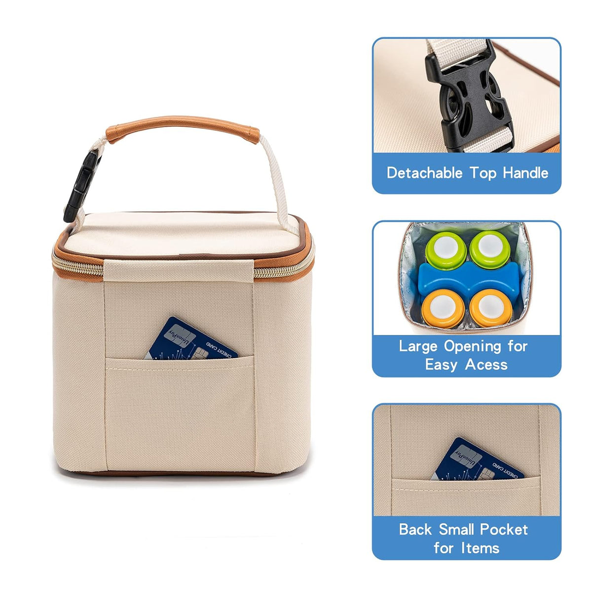 Breastmilk Cooler Bag with Ice Pack Fits 4 Baby Bottles Up to 9 Ounce, Baby Bottle Bag Great for Nursing Mom Daycare