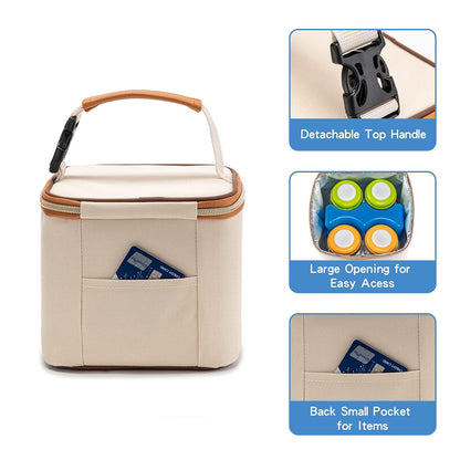 Breastmilk Cooler Bag with Ice Pack Fits 4 Baby Bottles Up to 9 Ounce, Baby Bottle Bag Great for Nursing Mom Daycare