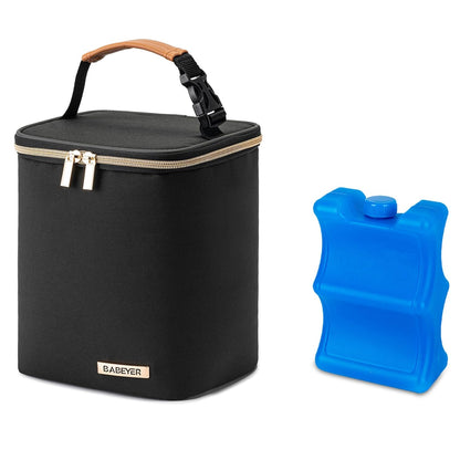 Breastmilk Cooler Bag with Ice Pack Fits 4 Baby Bottles Up to 9 Ounce, Baby Bottle Bag Great for Nursing Mom Daycare