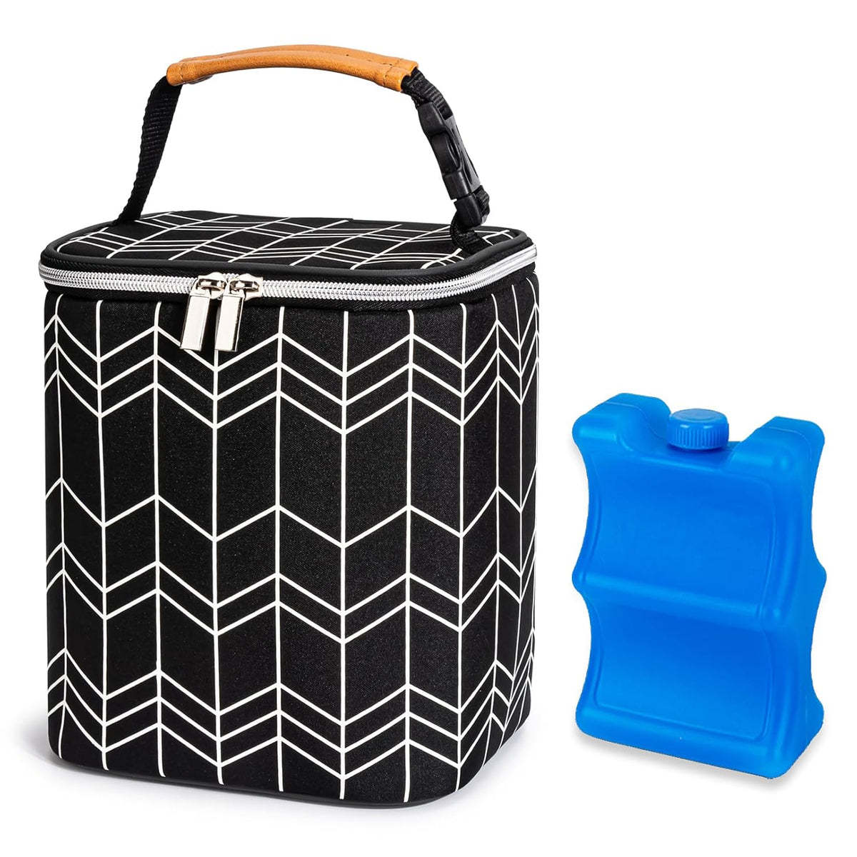 Breastmilk Cooler Bag with Ice Pack Fits 4 Baby Bottles Up to 9 Ounce, Baby Bottle Bag Great for Nursing Mom Daycare