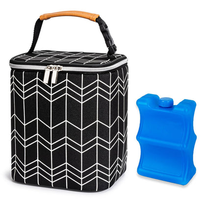 Breastmilk Cooler Bag with Ice Pack Fits 4 Baby Bottles Up to 9 Ounce, Baby Bottle Bag Great for Nursing Mom Daycare