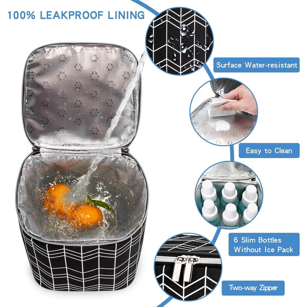 Breastmilk Cooler Bag with Ice Pack Fits 4 Baby Bottles Up to 9 Ounce, Baby Bottle Bag Great for Nursing Mom Daycare