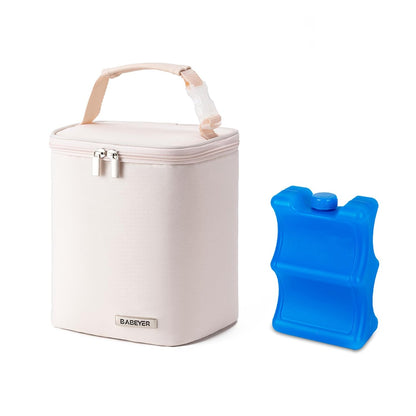 Breastmilk Cooler Bag with Ice Pack Fits 4 Baby Bottles Up to 9 Ounce, Baby Bottle Bag Great for Nursing Mom Daycare