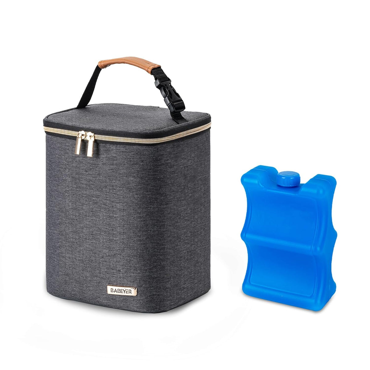 Breastmilk Cooler Bag with Ice Pack Fits 4 Baby Bottles Up to 9 Ounce, Baby Bottle Bag Great for Nursing Mom Daycare