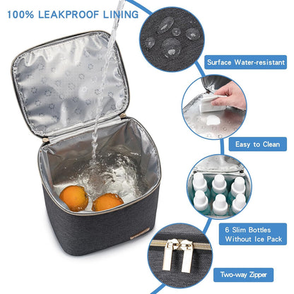 Breastmilk Cooler Bag with Ice Pack Fits 4 Baby Bottles Up to 9 Ounce, Baby Bottle Bag Great for Nursing Mom Daycare